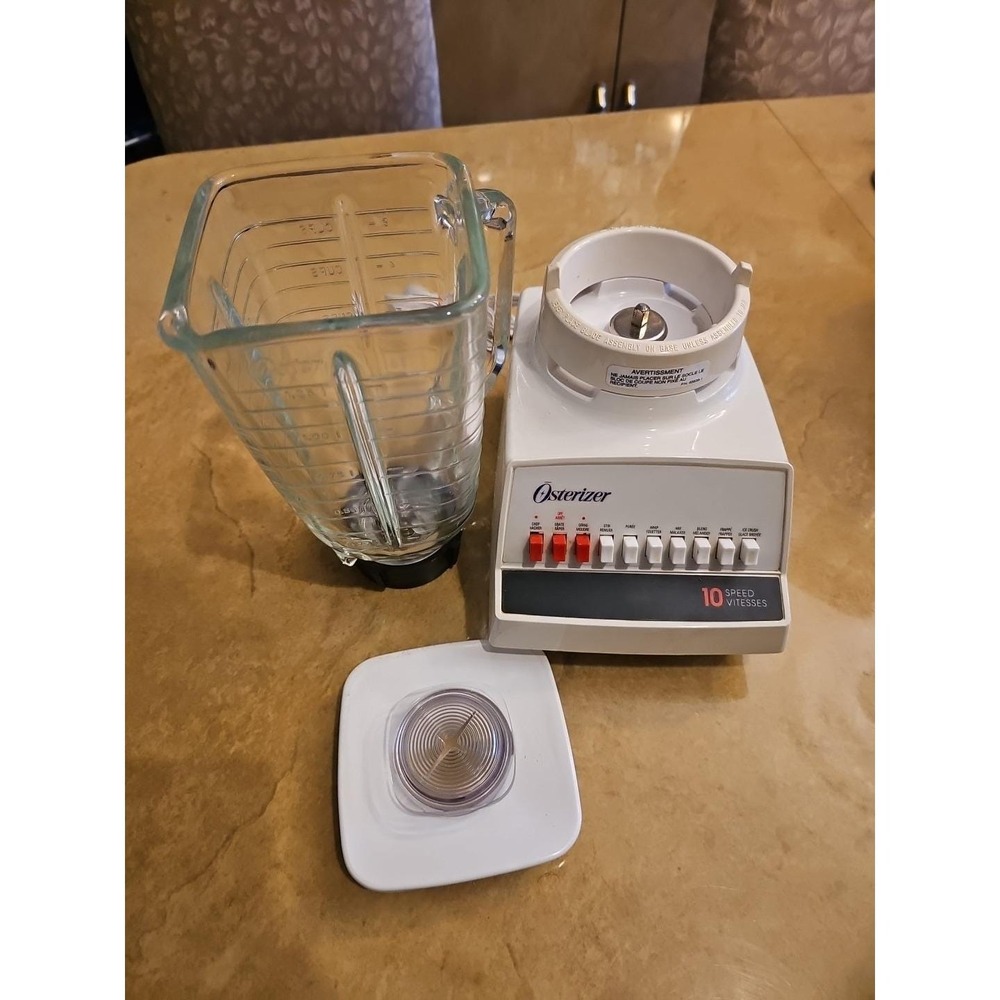 Osterizer 10 Speed Blender White 4072 Square Glass Jar 5 Cup 425W Vintage Style - Picture 5 of 10